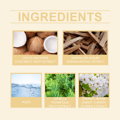 Roxelis Vanilla Coconut Fragrance Spray Long Lasting Fragrance Refreshing Body Spray Floral Fruit Fragrance Refreshing Body Fragrance